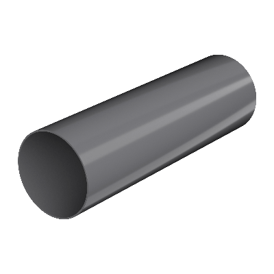 ТН ПВХ 125/82 мм, водосточная труба пластиковая (1,5 м), серый, шт. - 1
